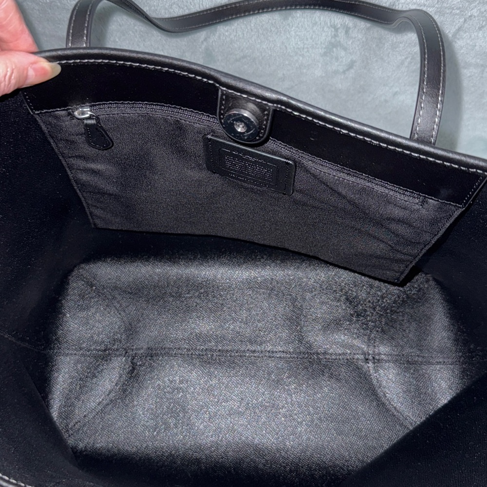 Coach Black and White Floral Tote Bag - Picture 14 of 15